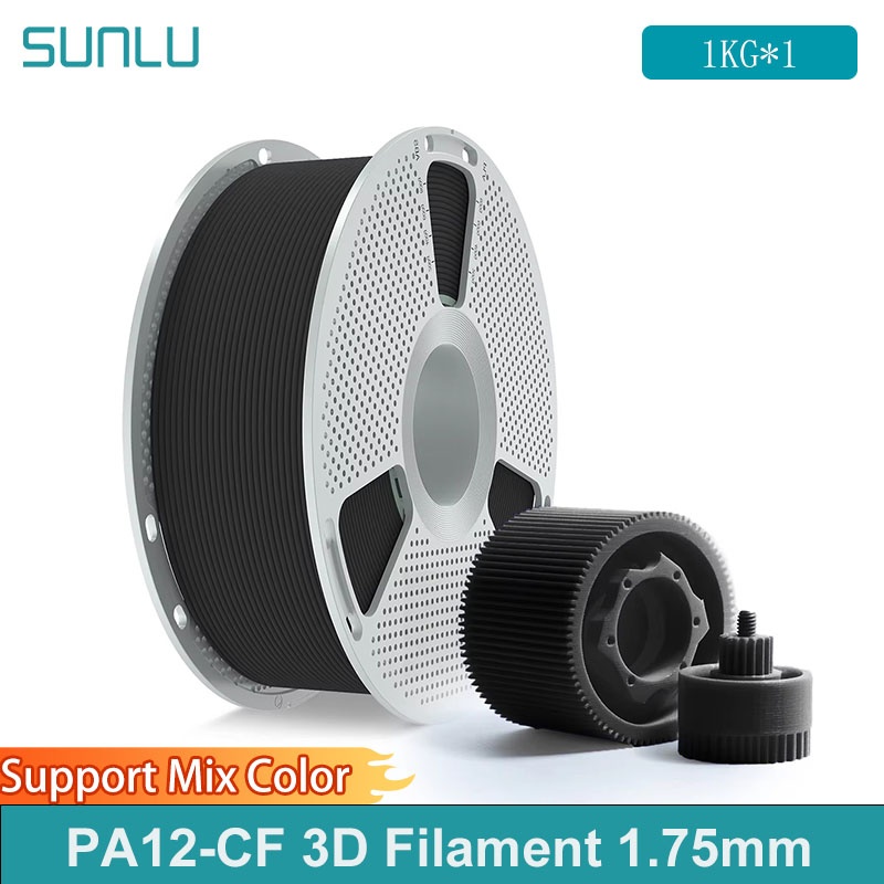 3D Printing Industrial - SUNLU PA12-CF 3D Filament 1.75mm Carbon