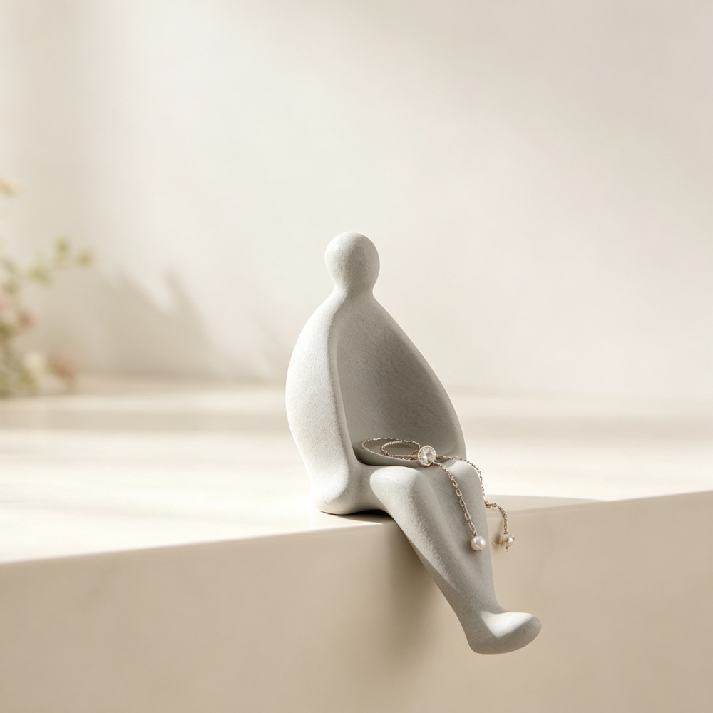 3D Printed Grey Sitting Figure - đánh giá và giá 3D Printing Ring Holder