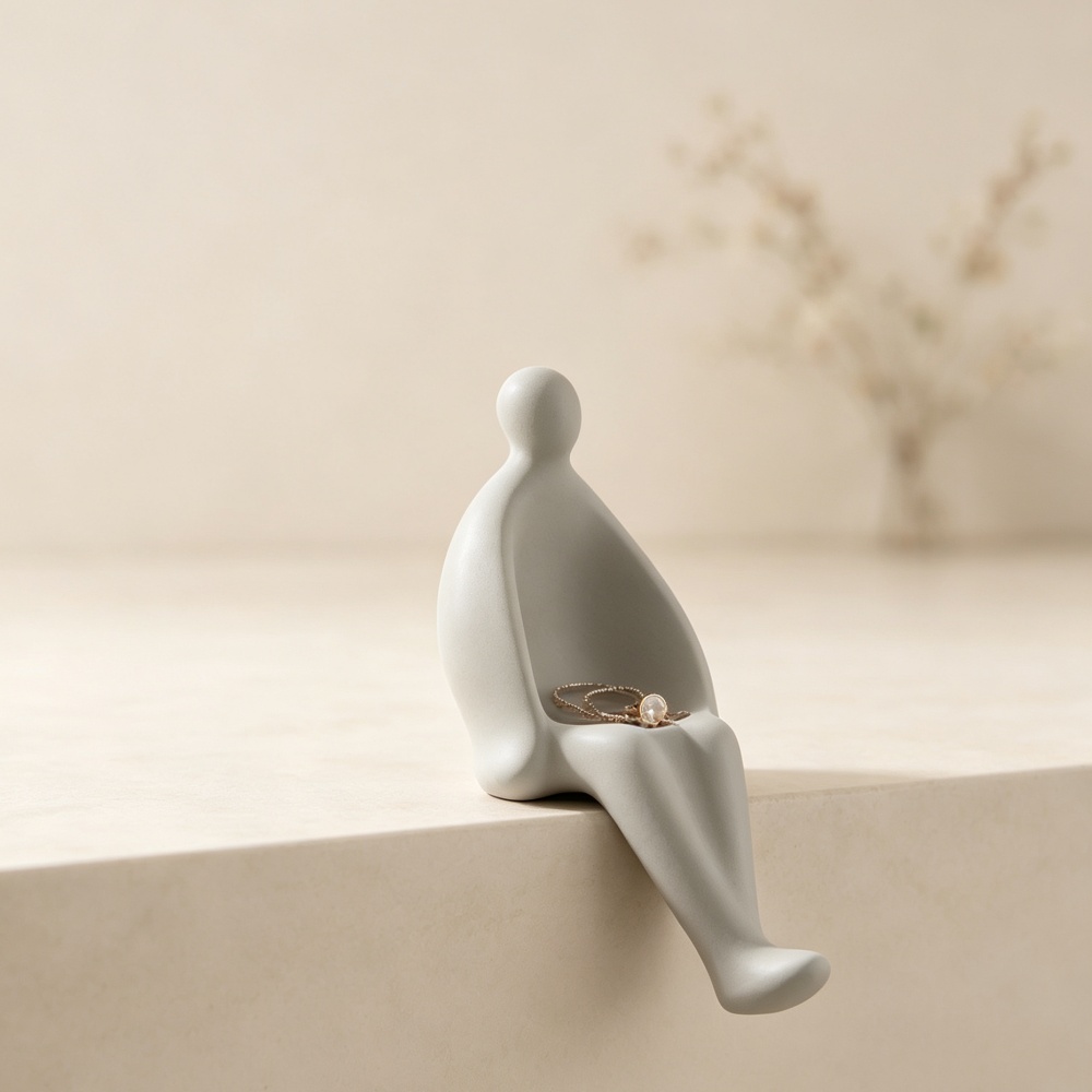 3D Printed Grey Sitting Figure - đánh giá và giá 3D Printing Ring Holder
