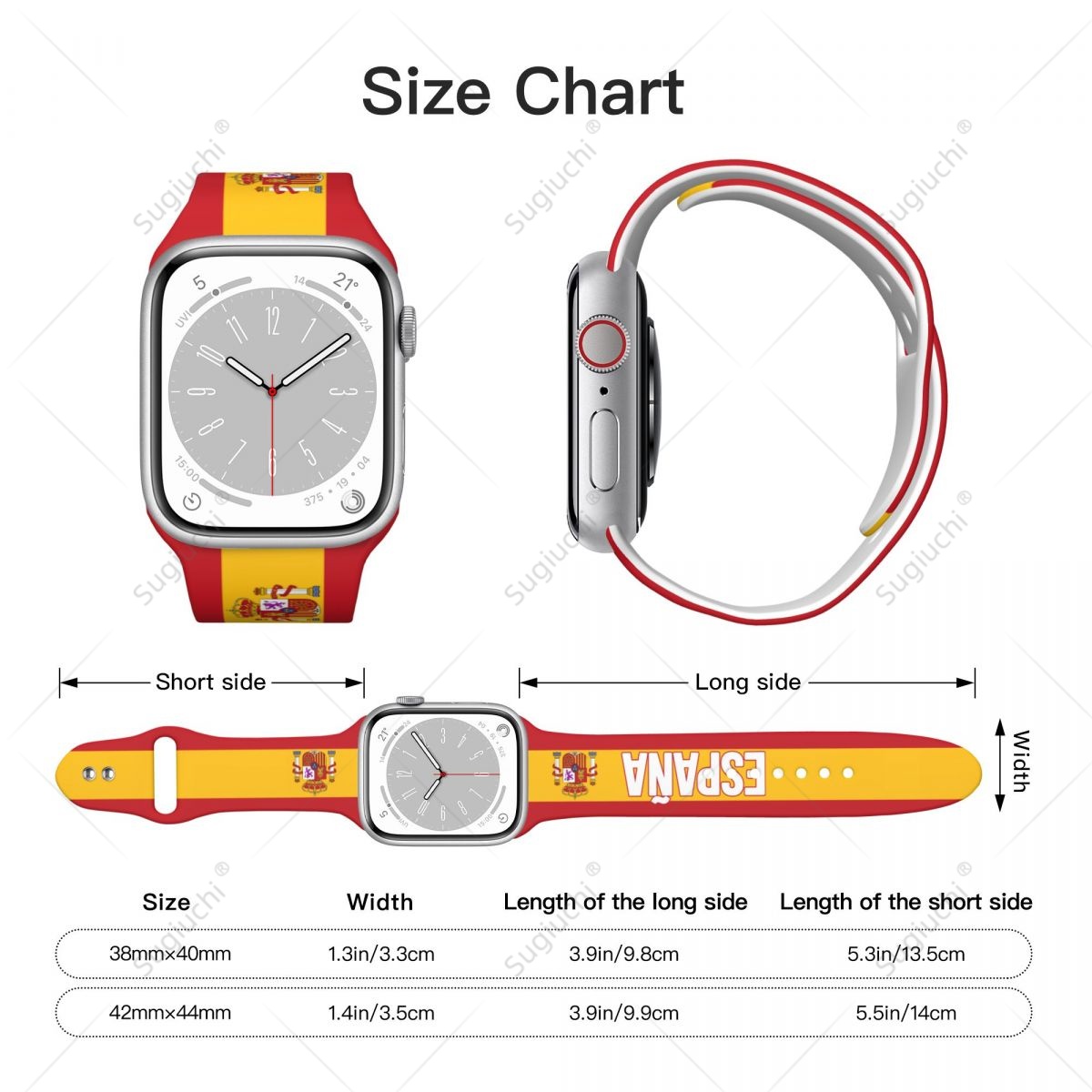 Unisex Spain Flag 3D Printing  - đánh giá và giá 3D Printing Watch