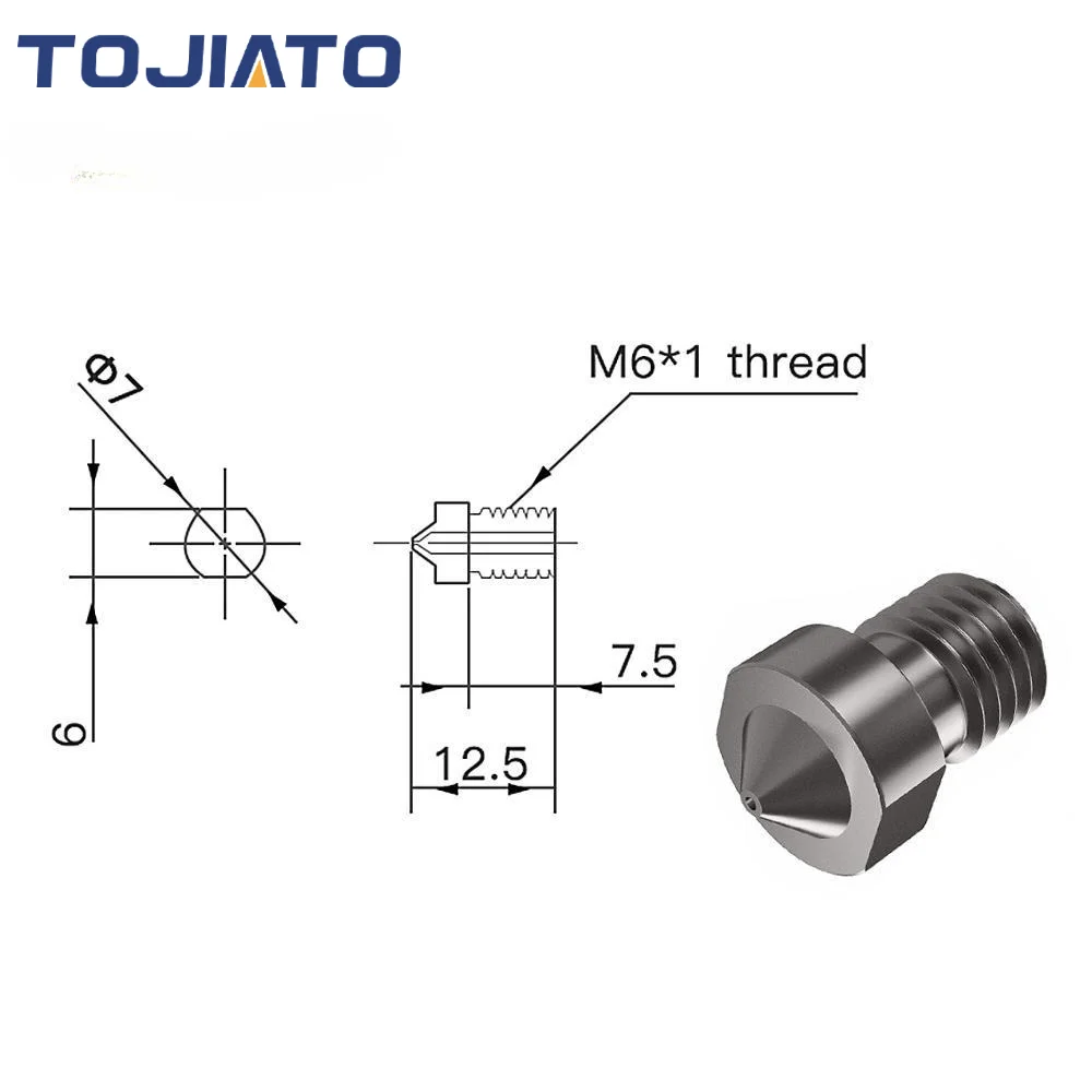 2pcs E3D V6 Hardened Steel Noz - đánh giá và giá 3D Printing Website
