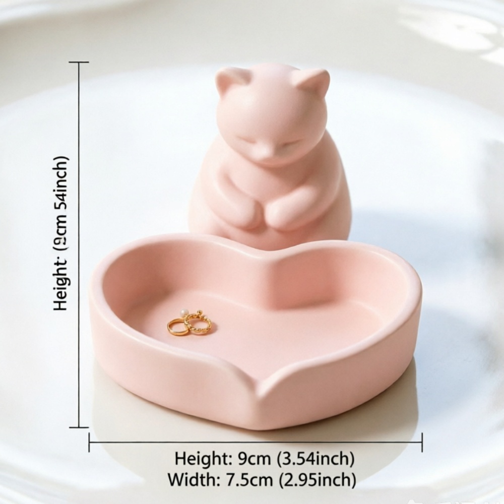 3D Printed Pink Cat With Heart - đánh giá và giá 3D Printing Ring Holder