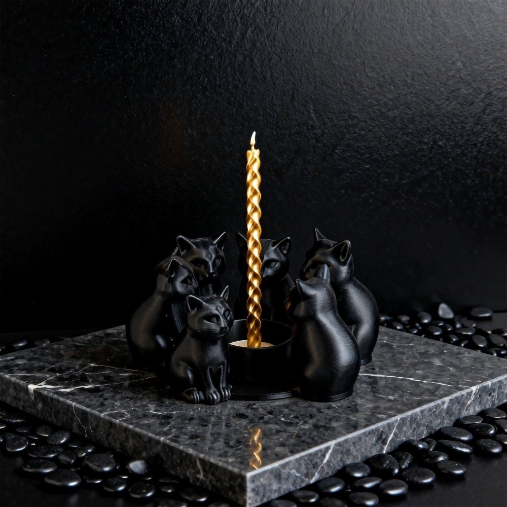 Creative Cartoon Cat Candle Ho - đánh giá và giá 3D Printing Ring Holder
