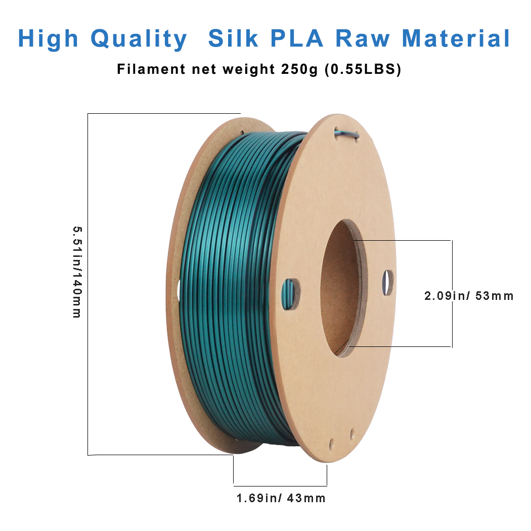 Silk Black Green PLA, Dual Col - đánh giá và giá 3D Printing Excavator