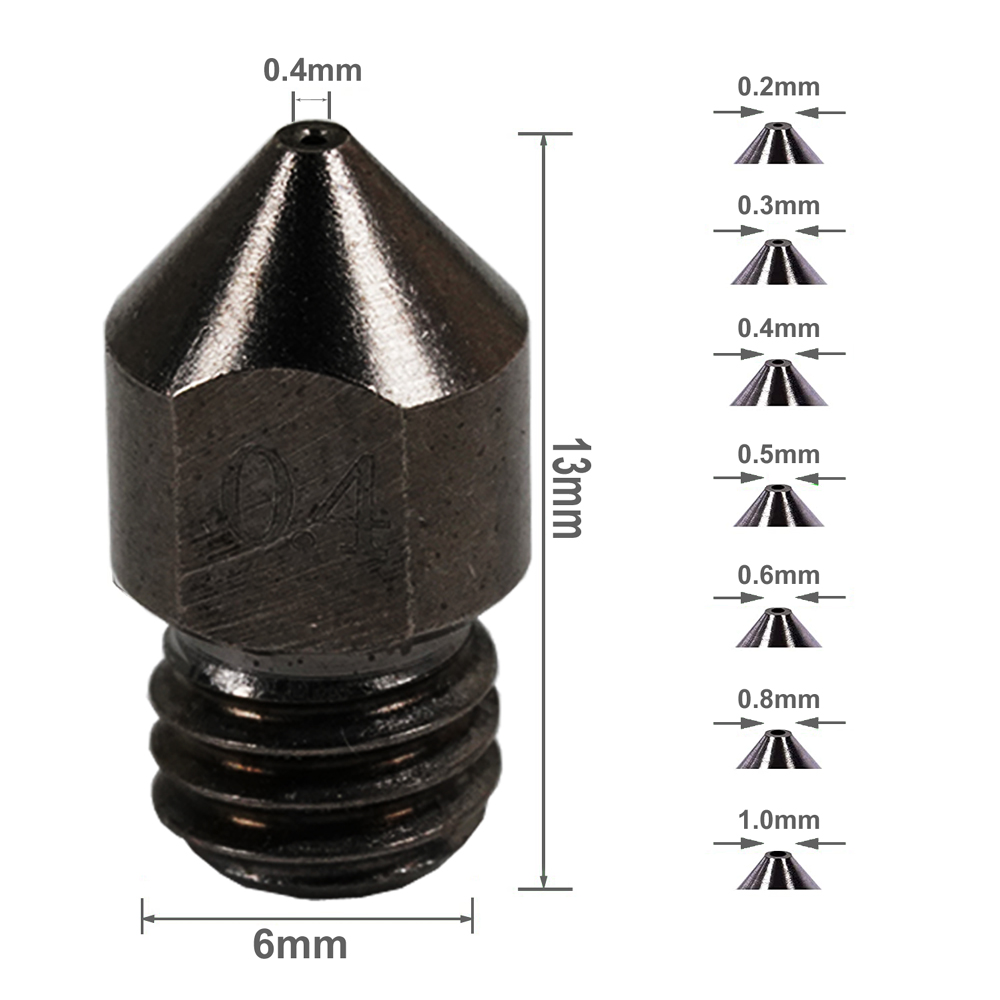 1.75Mm MK8 Thép Cứng Đầu Phun  - đánh giá và giá 3D Printing Industrial