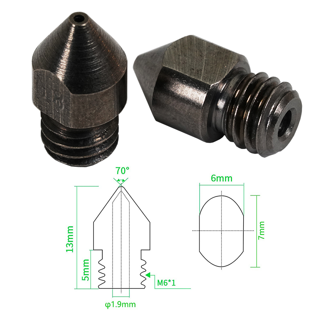 1.75Mm MK8 Thép Cứng Đầu Phun  - đánh giá và giá 3D Printing Industrial