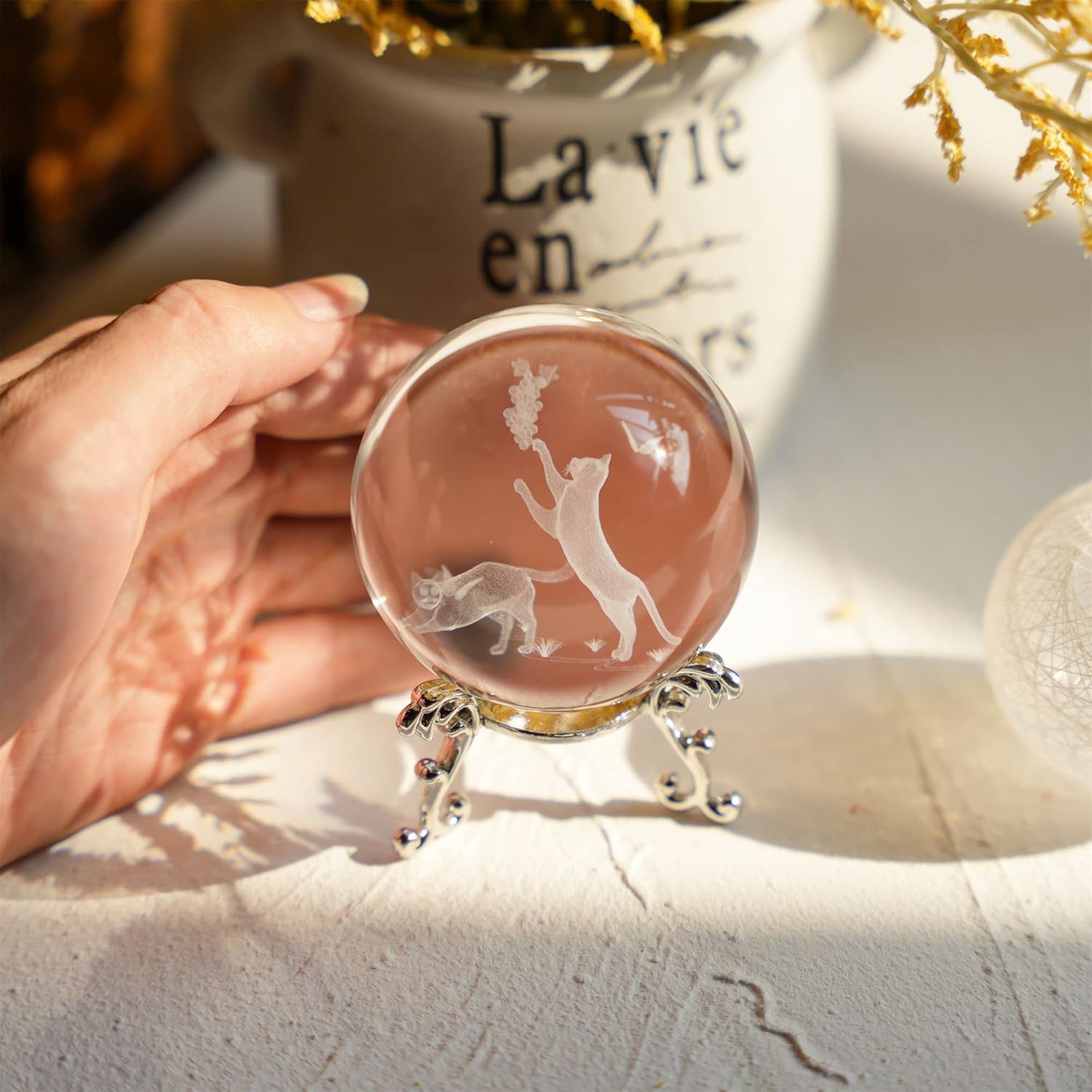 60mm Cat Crystal Ball with Met - đánh giá và giá 3D Printing Laser Cutting