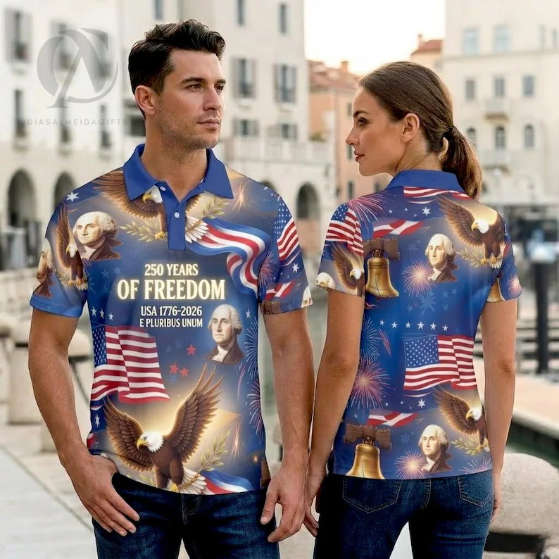 Mens Patriotic Golf Polo Shirt - đánh giá và giá 3D Printing Eagle