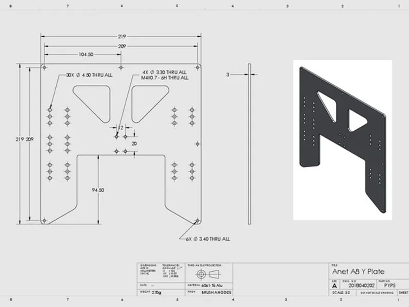 Anet A8 Y-Xe Đẩy Nâng Cấp Đĩa  - đánh giá và giá 3D Printing Industrial