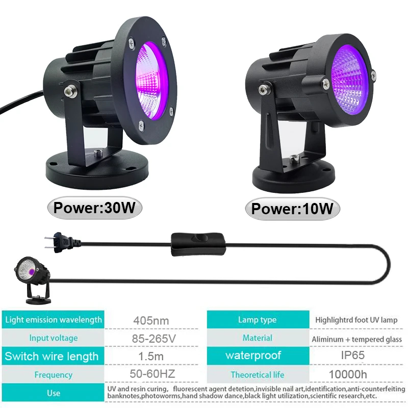 LED Purple Light 10W 30W Black - đánh giá và giá 3D Printing Uv Sensitive Resin