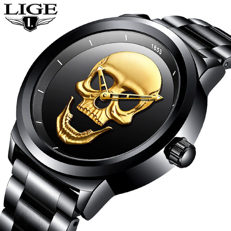 LIGE Skeleto Men Watch Top Bra - đánh giá và giá 3D Printing Watch