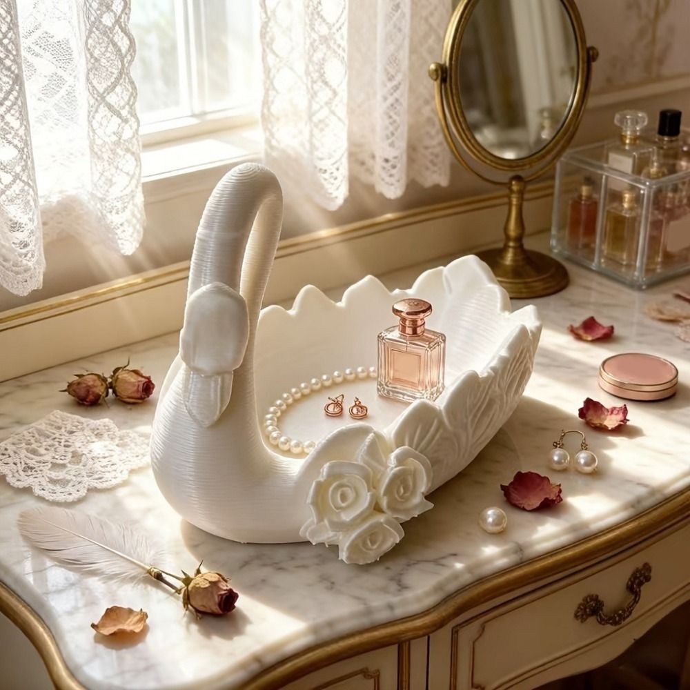 3D Printed Swan Shaped Jewelry - đánh giá và giá 3D Printing Ring Holder