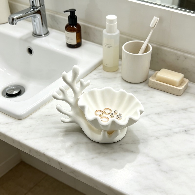 3D Printed Coral Seashell Trin - đánh giá và giá 3D Printing Ring Holder